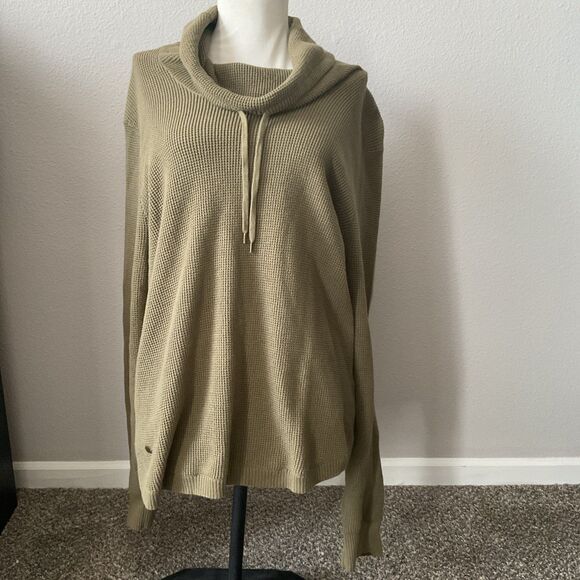 Lauren Ralph Lauren Women’s Green Cable Knit Pull Over Size XL 100% Cotton - Picture 1 of 7